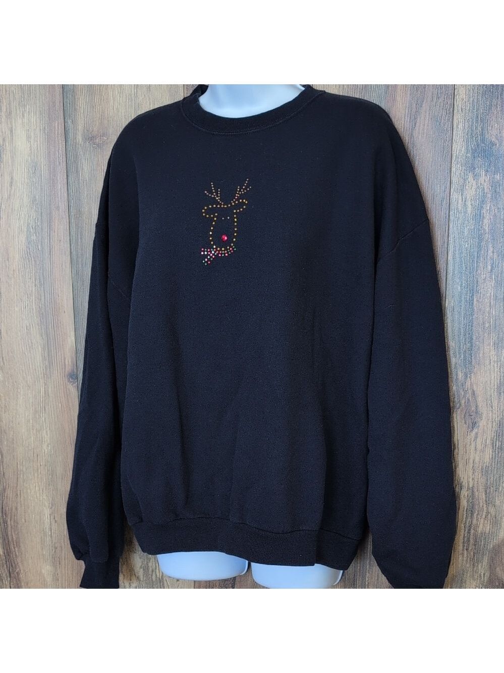 Jerzees Callan & Co Reindeer Embellished Women's Sweatshirt XL 1028E